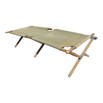 Khaki military camp bed