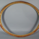 Oval beaded frame nineteenth century wood gilded stucco 69,7x59 foliage 64x54 cm SB