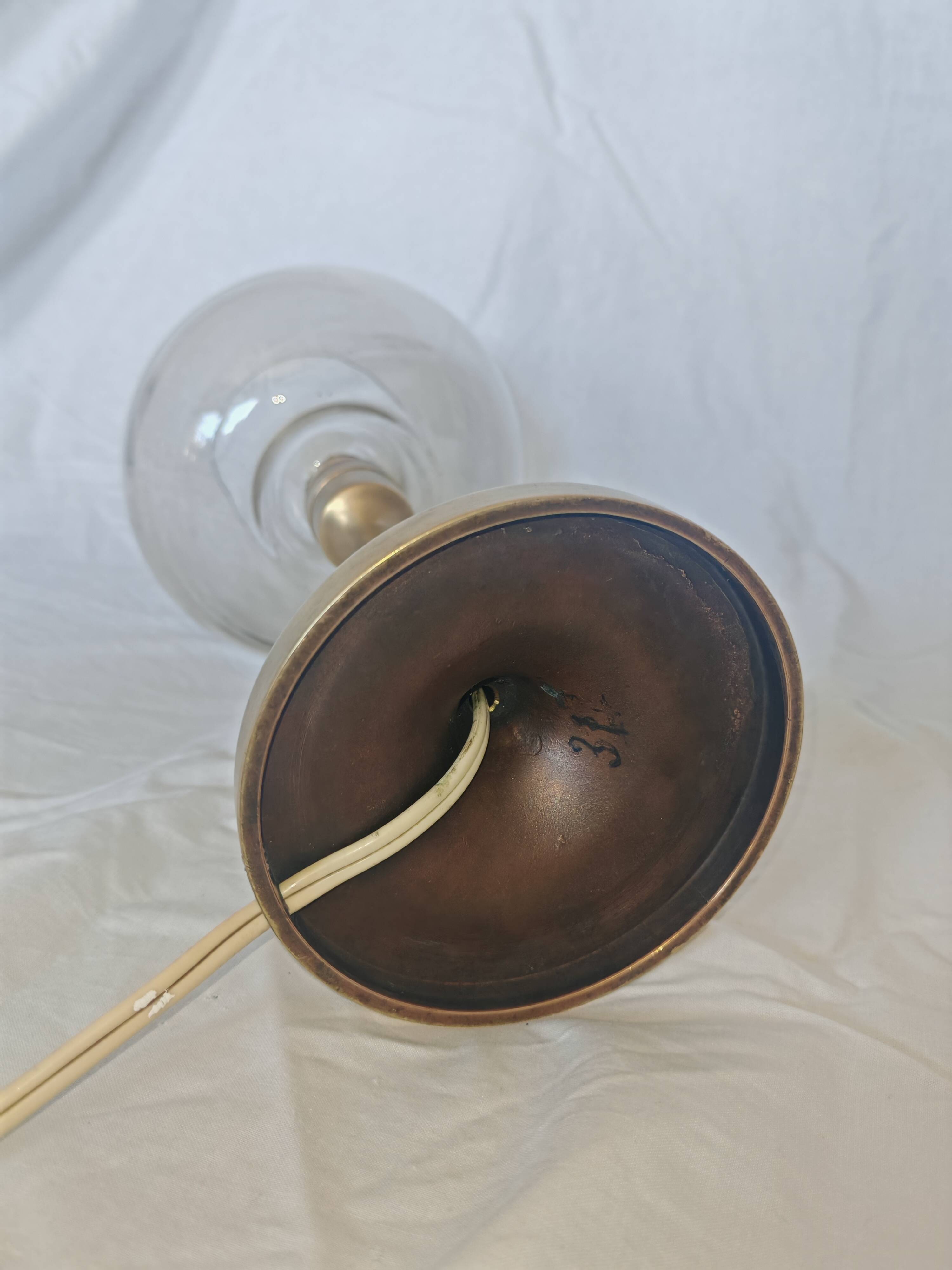 Sciolari style brass and glass lamp, 1970