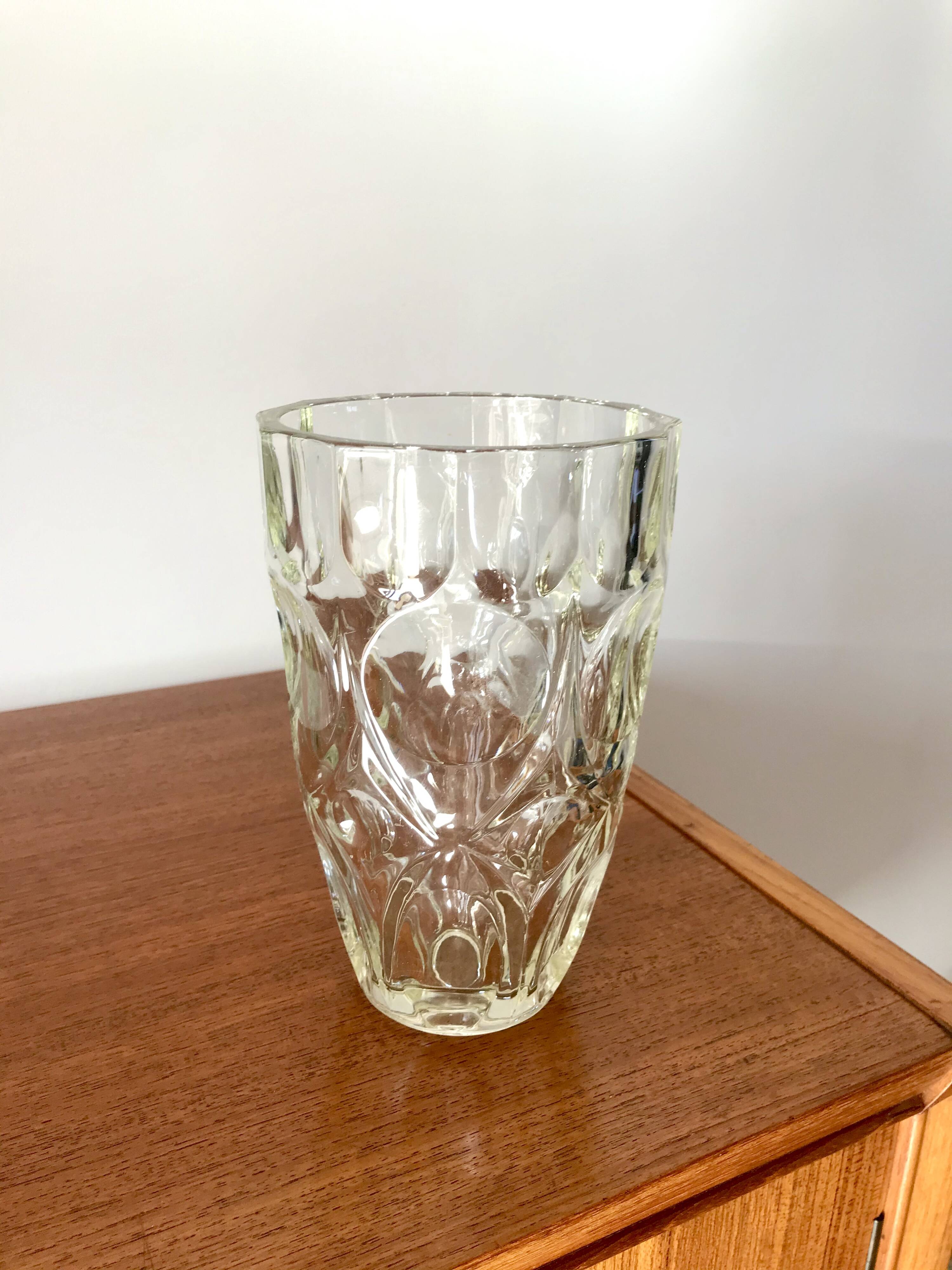 Round faceted vase geometric shapes art deco 1930s