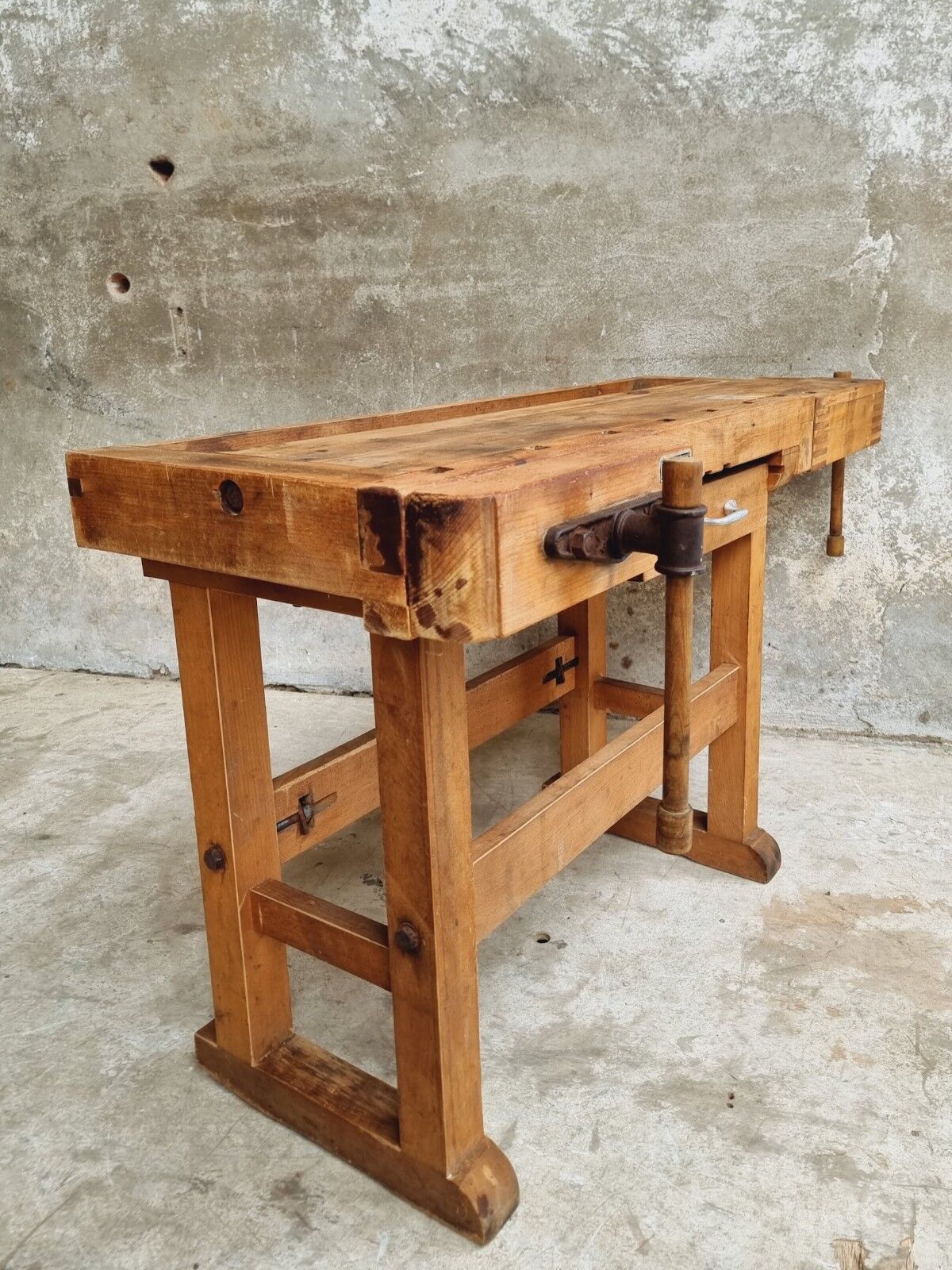 Workbench side table bathroom furniture beech