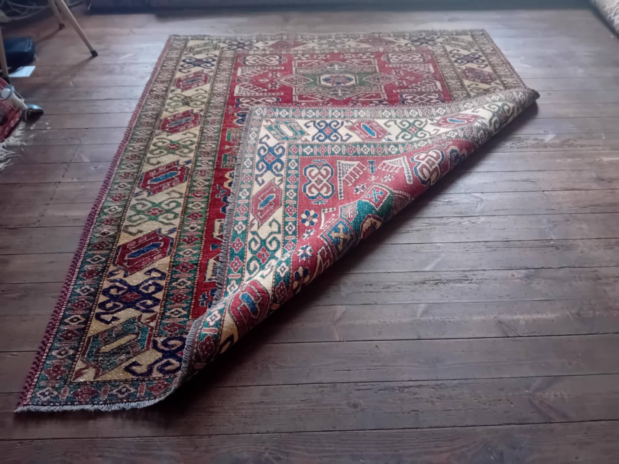 Handmade Pakistani Kazak Rug 200x173cm