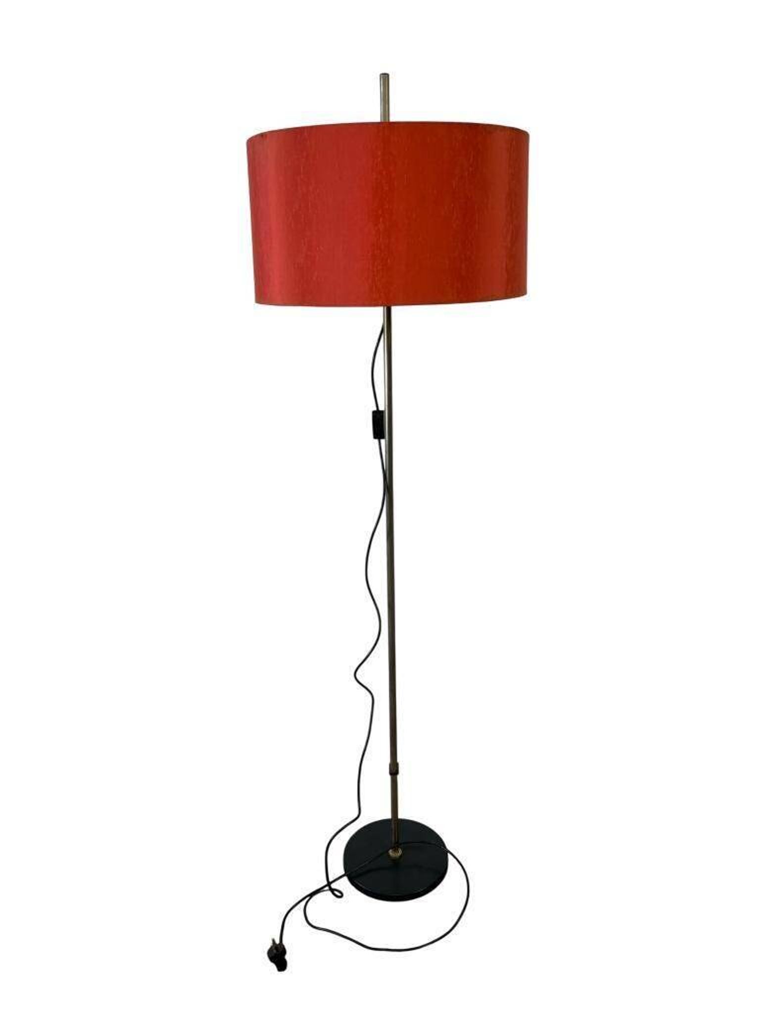 Vintage orange and red floor lamp from the 1970s