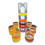 Carafe and 6 glasses 70s