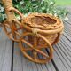 Cache pot en rotin et bambou tricycle vélo années 60 70