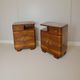 Tables de chevet Art déco italiennes en noyer, années 1940.