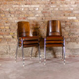 6 Baumann chairs in cognac imitation leather, circa 1960