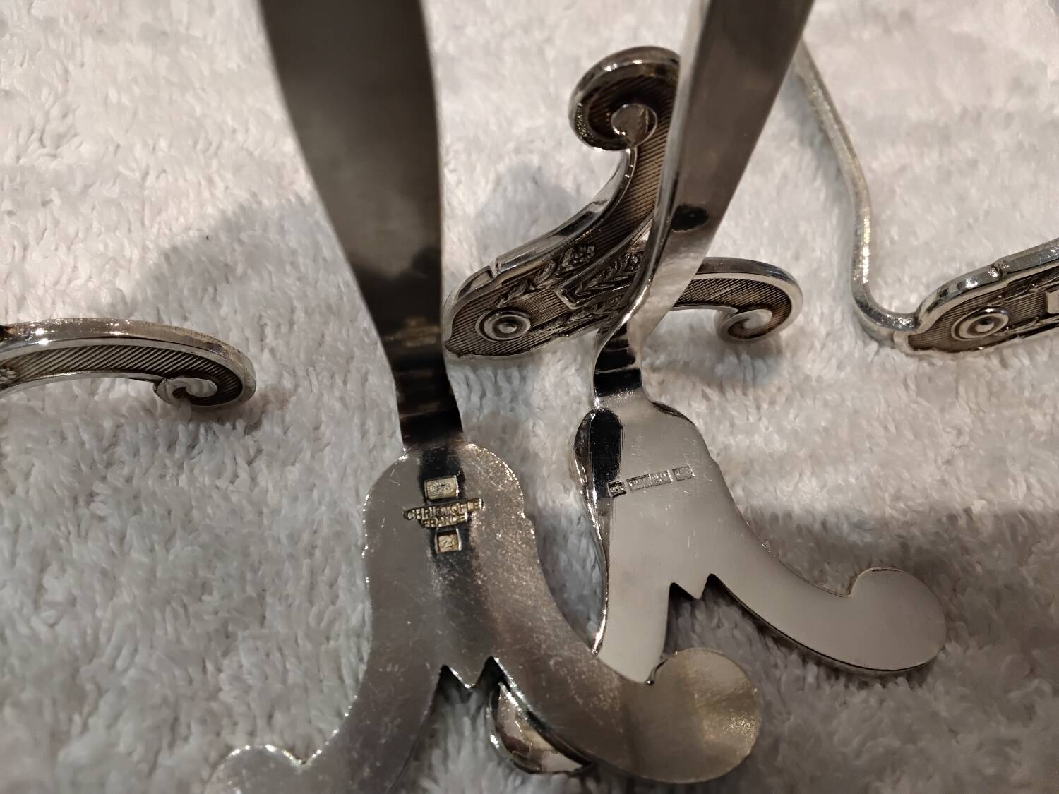 12 silver-plated knife holders Christofle Marie Antoinette LXVI