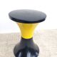 Yellow/black Tam Tam stool branded Massonnet Stamp n/j