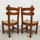 Brutalist rush dining chairs vintage 1970