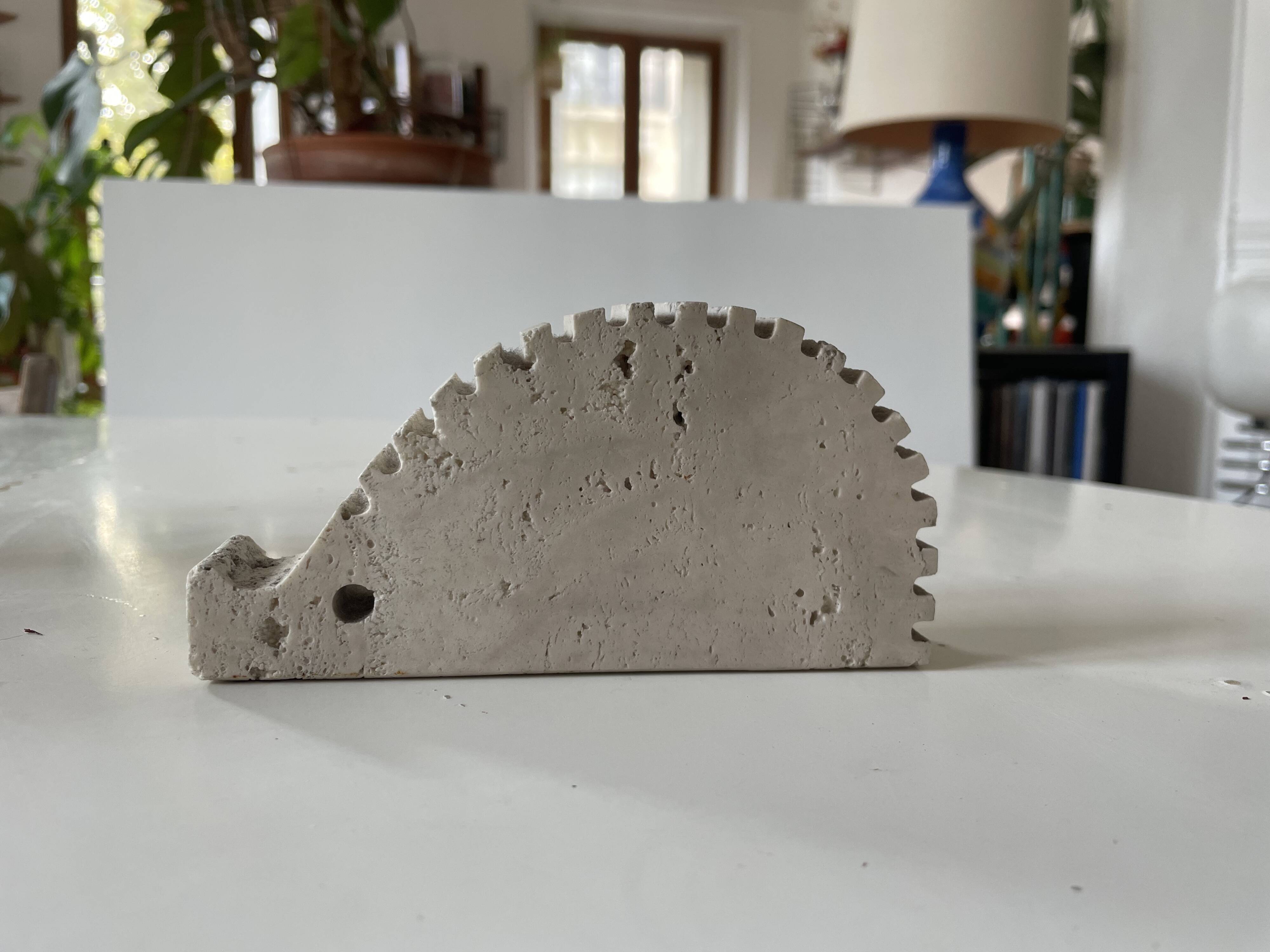 Rare Porcupine in travertine, Fratelli Manelli 1970