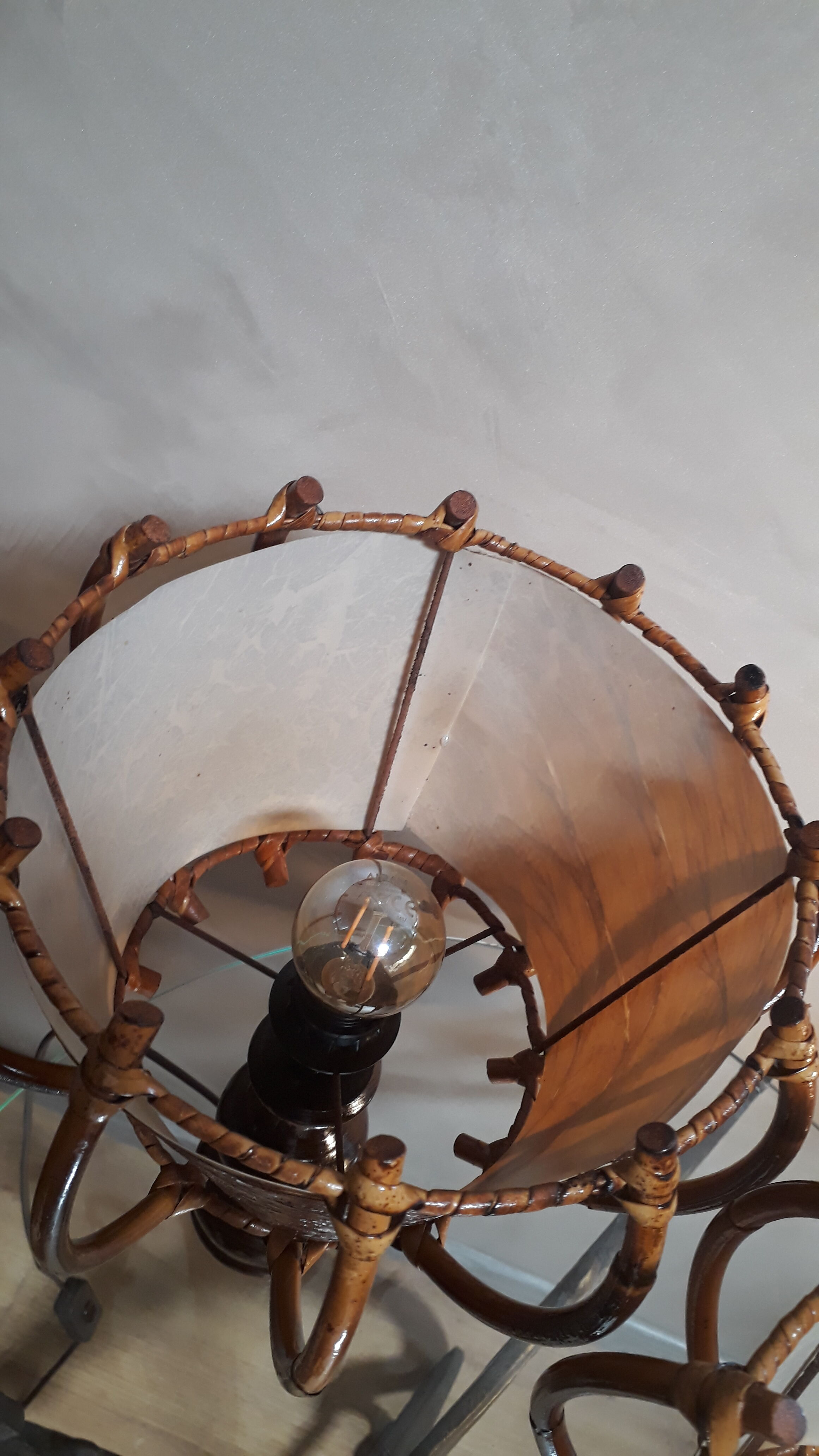 Scandinavian wicker lamps set 1960s