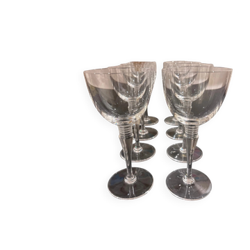 Ensemble de 8 verres à vin rouge en cristal Saint-Louis “Grand Lieu” – 17,5 cm