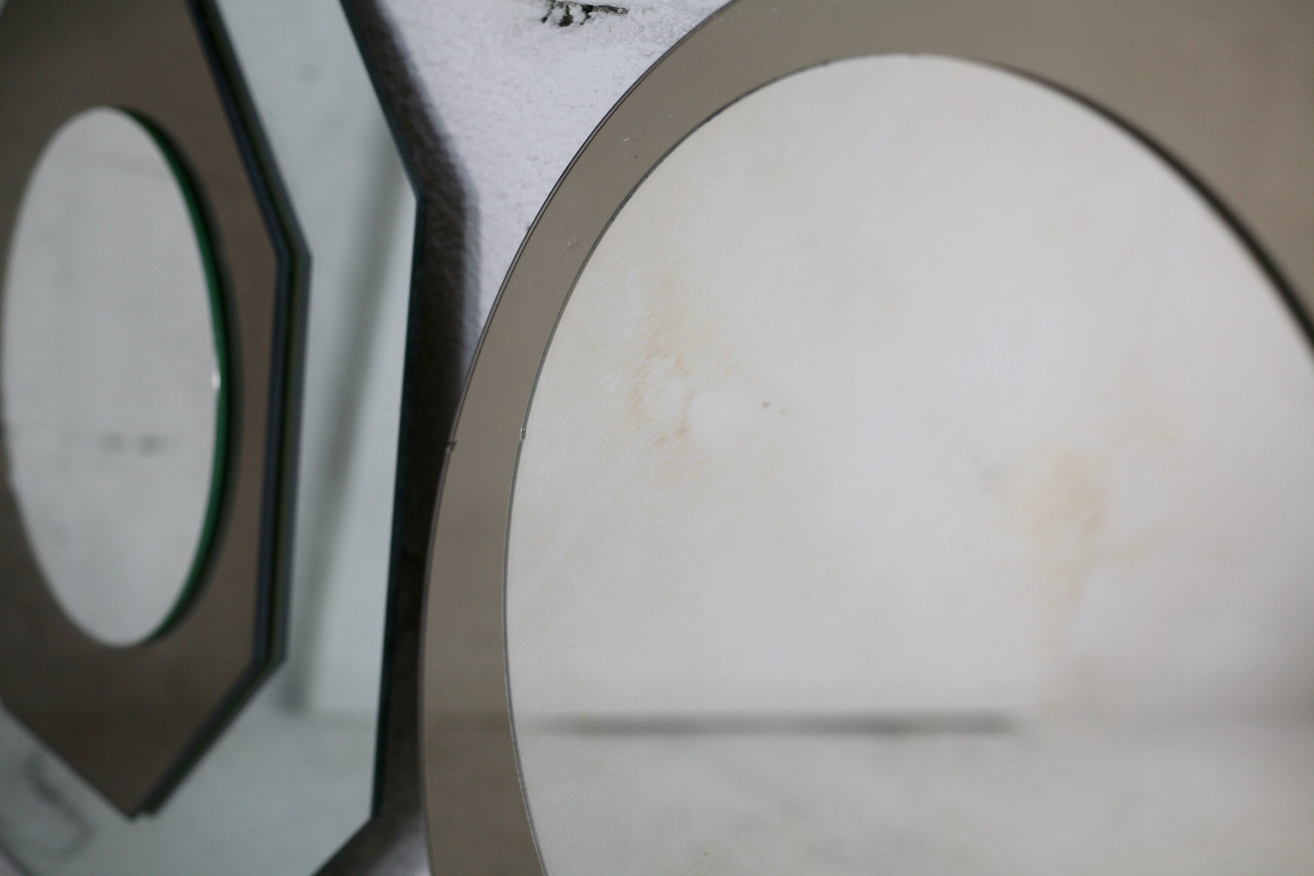 Pair of "kinetic" mirrors, France, circa 1970