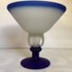 Frosted glass footed bowl in Murano style
