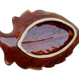 Bol vintage français en céramique Vallauris à motif de feuilles