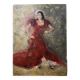 Signed oil painting on cardboard canvas "Flamenco dancer"