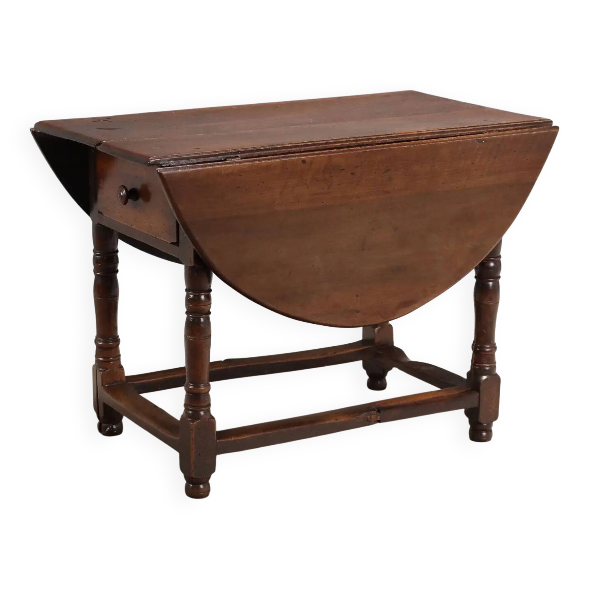 Antique walnut and poplar table, Italy, 18th century.