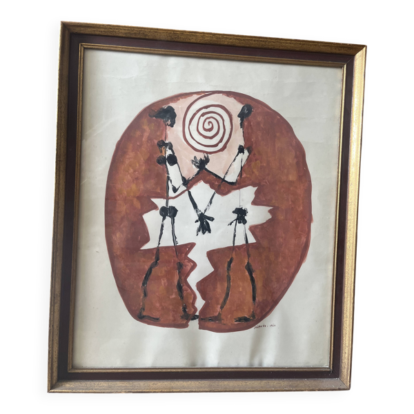 tableau aquarelle signé Sobrado