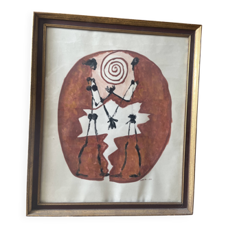watercolor painting signed Sobrado