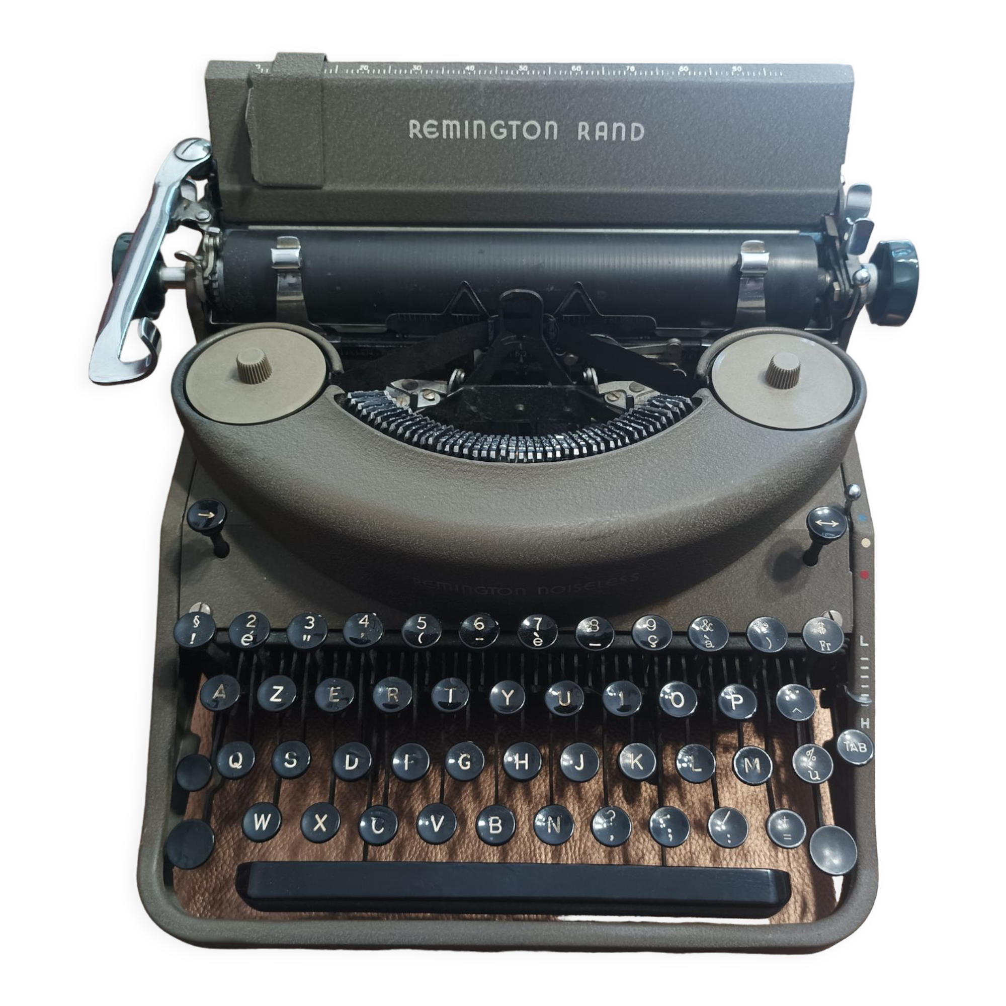 Typewriter Remington Noiseless 7 Army Green Made in France