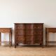 Louis XV style dresser and 2 bedside tables in solid cherry wood.