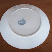 Two antique flat plates from Sarreguemines.