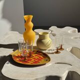 Small light yellow ball vase