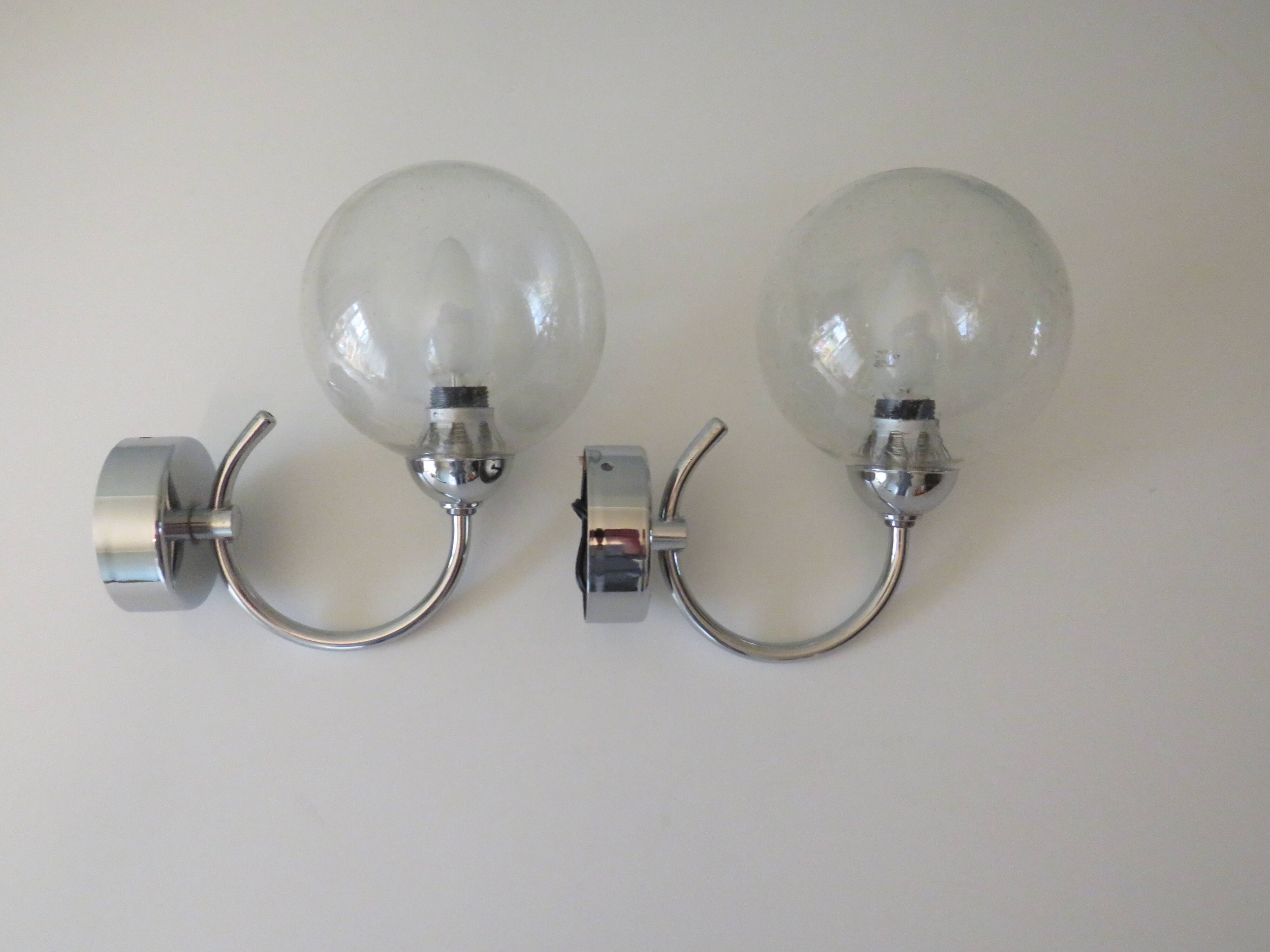 Pair of Massive wall lights Belgium 1960-1970