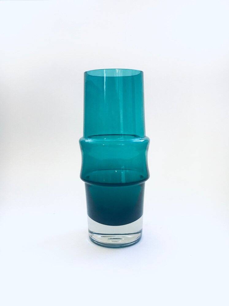 Extra Large Mid-Century Scandinavian Green Glass Vase by Tamara Aladin for Riihimaki, 1960s