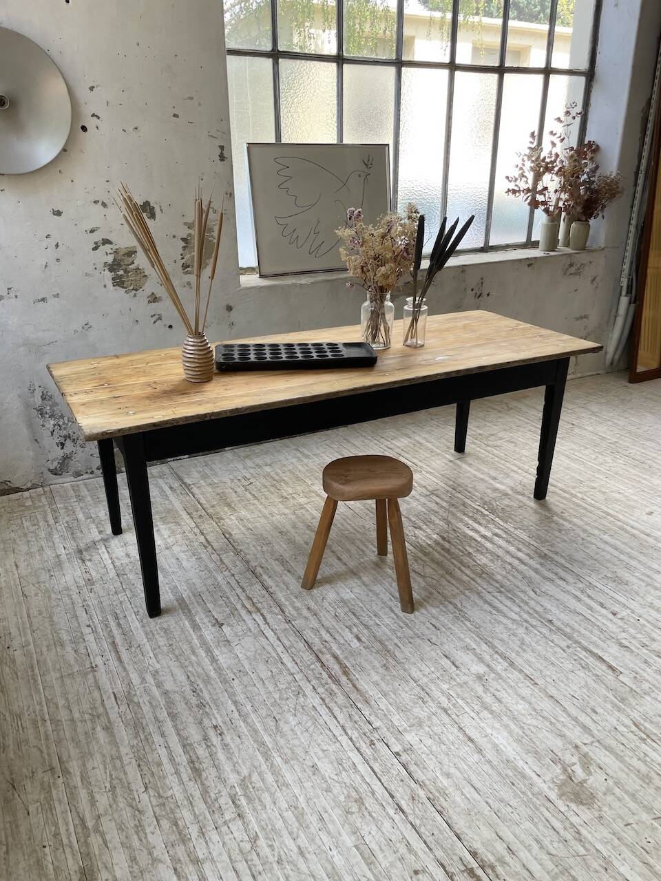 2m pine and oak farmhouse table