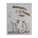 Alekos FASSIANOS: Elegant man on a bicycle, signed lithograph.