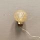 Wall light in rosewood with bobble glass ball shade.