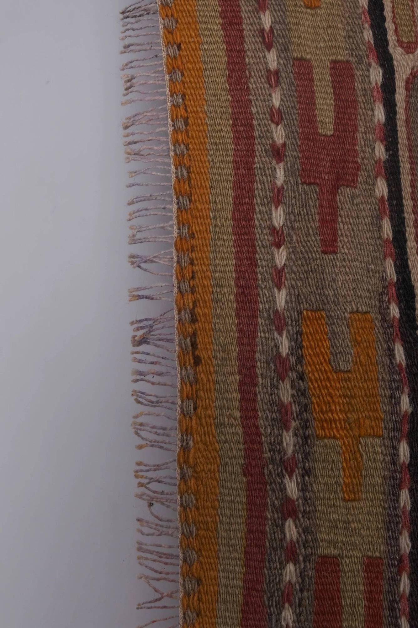 Vintage Turkish kilim, handwoven, 166x369 cm.