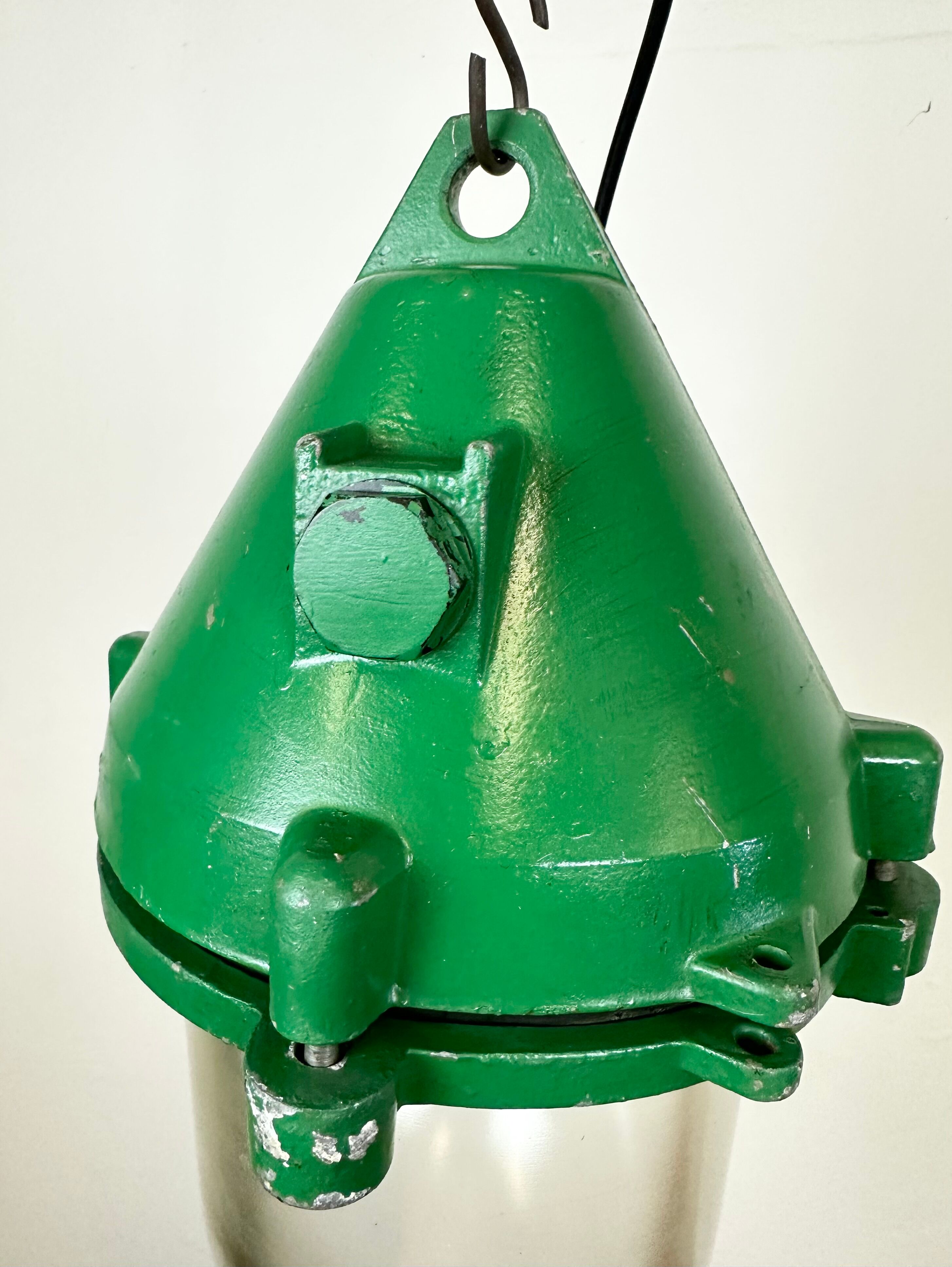 Green Industrial Cast Aluminium Explosion Proof Lamp, 1970s