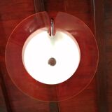 Vintage red space age glass pendant from the 80s