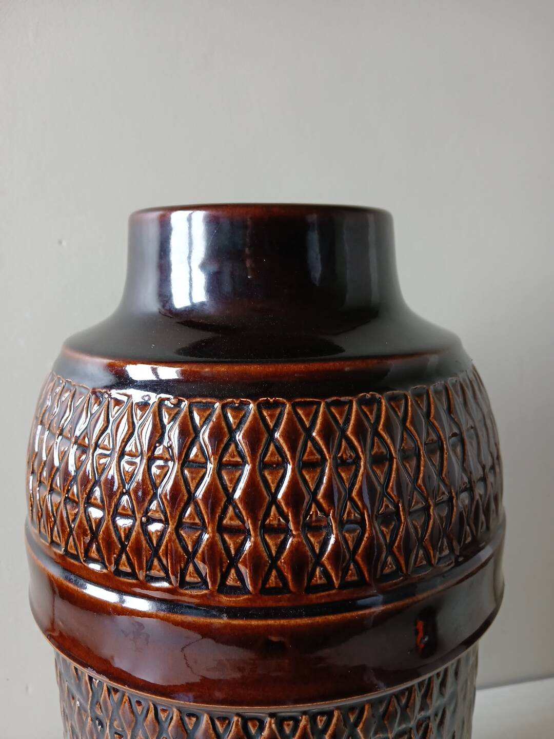 Large floor vase Jasba West Germany 42 cm – Fat Lava brown 1960s