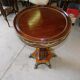 Sellette gueridon marqueterie et bronze pied central