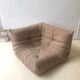 Set Togo sofa 3 places and angle in beige wool edition Ligne Roset of the 80s
