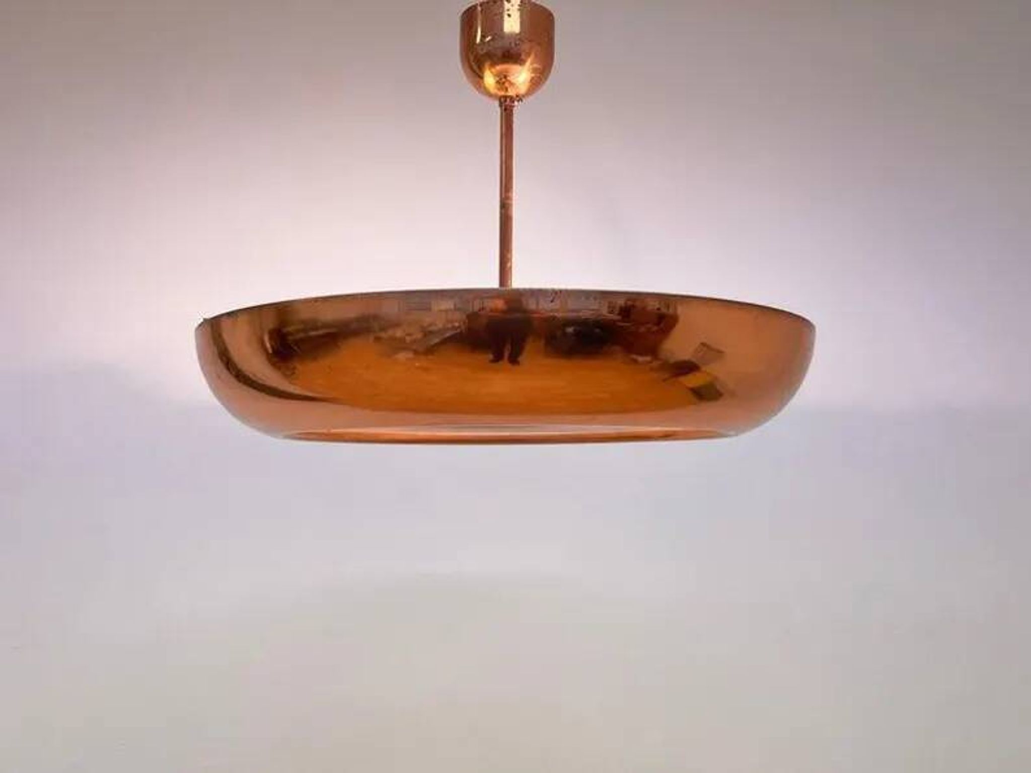 Pair of Bauhaus / Functionalist Copper Pendants UFO by Napako, 1940s