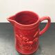 Former pitcher St Clement ceramics red decor horses made in france vintage
