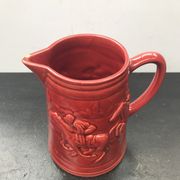Former pitcher St Clement ceramics red decor horses made in france vintage