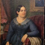 Oil painting on canvas, portrait. Biedermaier artist