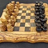 Small wooden chess game 8.5 "with 32 handcrafted pieces
