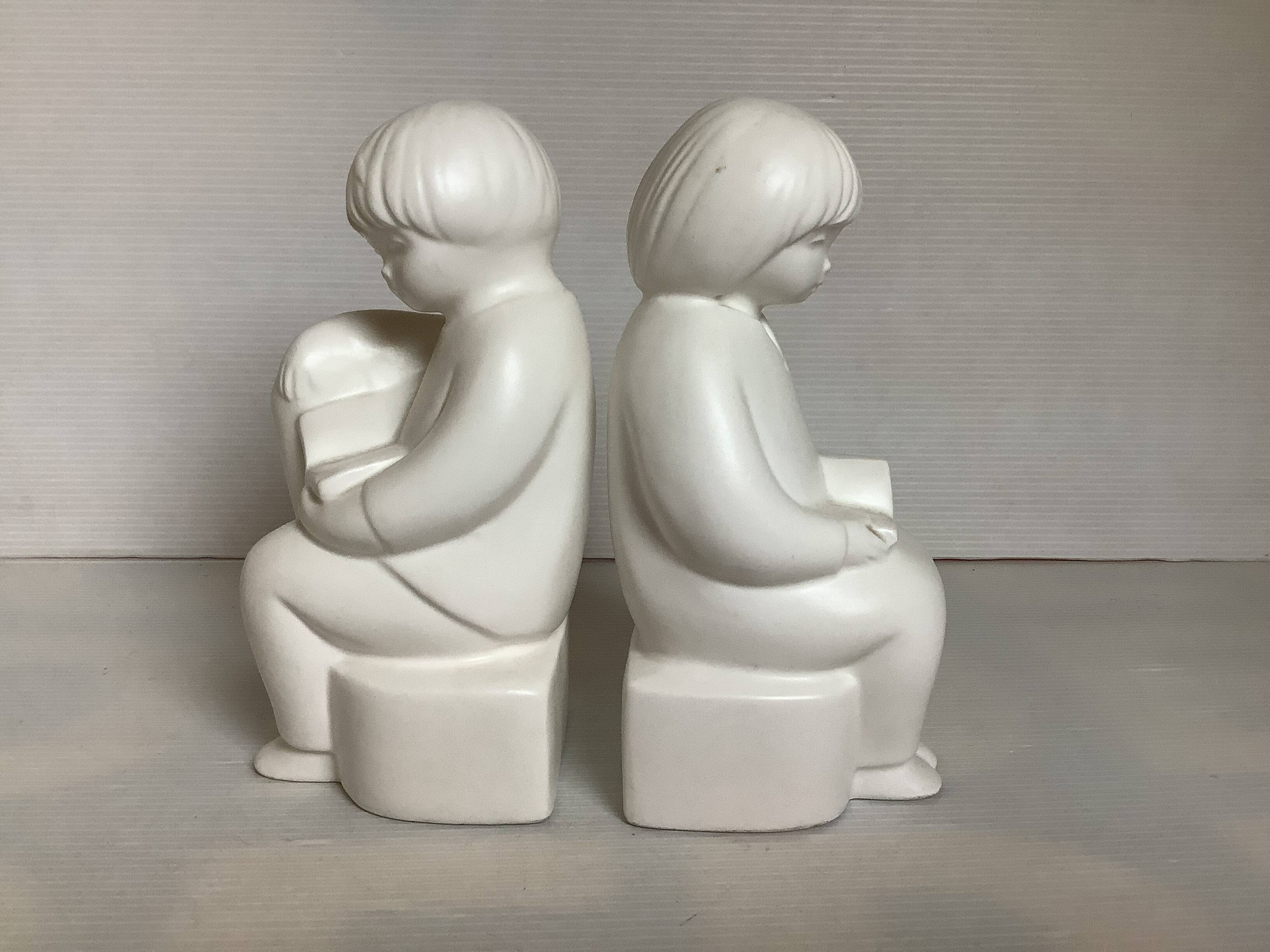 Pair of children's bookends reading from the 70s