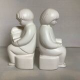 Pair of children's bookends reading from the 70s