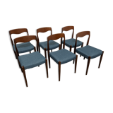 Set of 6 Danish teak chairs from the 60s/70s