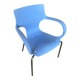 ACTA JIM Chair Design Chrome Metal + Vintage Light Blue Plastic Shell