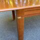 Scandinavian extendable dining table in honey-stained wood for 12 people 1990