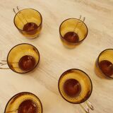 Amber glass italian coffee espresso cups